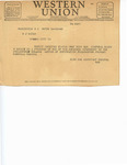 POW Telegram 1943-10-03 by Glenn H. Beyer