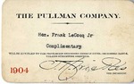 Train Ticket, 1904 by The Pullman Company