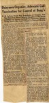 "Dairymen Organize, Advocate Calf Vaccination for Control of Bang's", n.d. by Newspaper