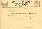 Western Union Telegram, 1942