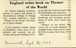 Democrat, England Writes Book on Theatre of the World, 1979